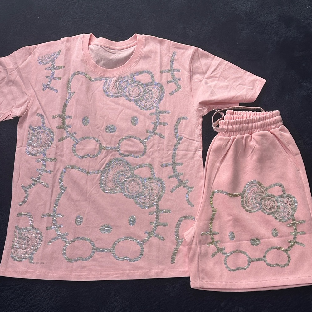 Hello Kitty Glittery Pink Pajama Set